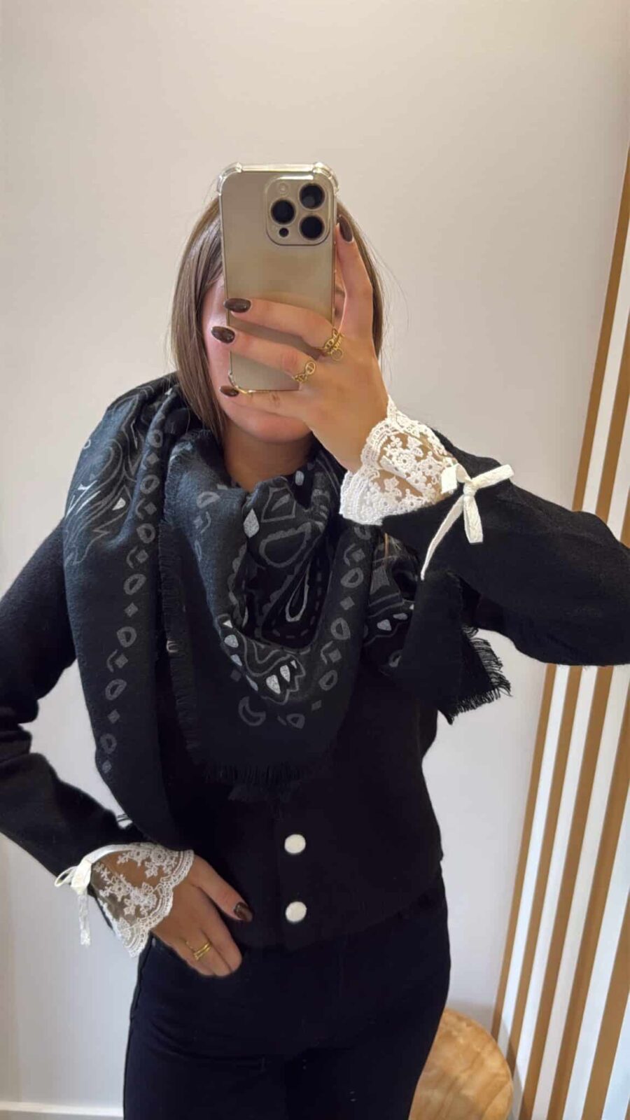 Écharpe bandana noir