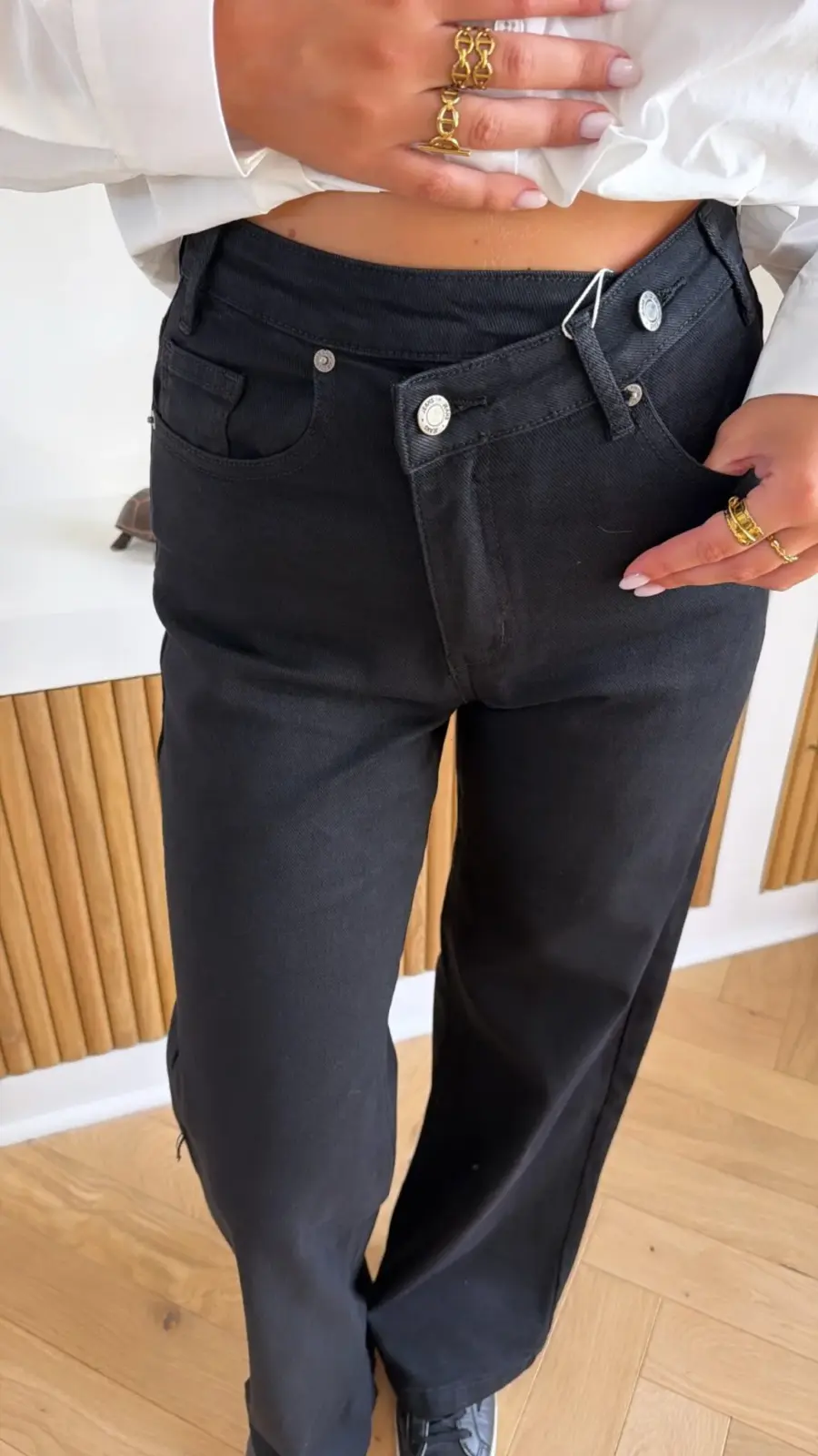 Jean asymétrique Noir