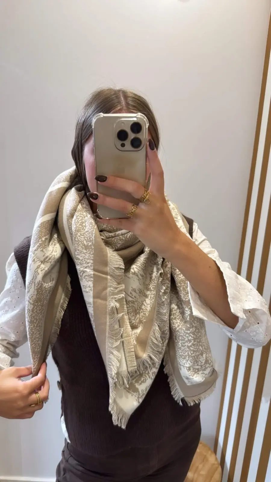 Écharpe bandana beige