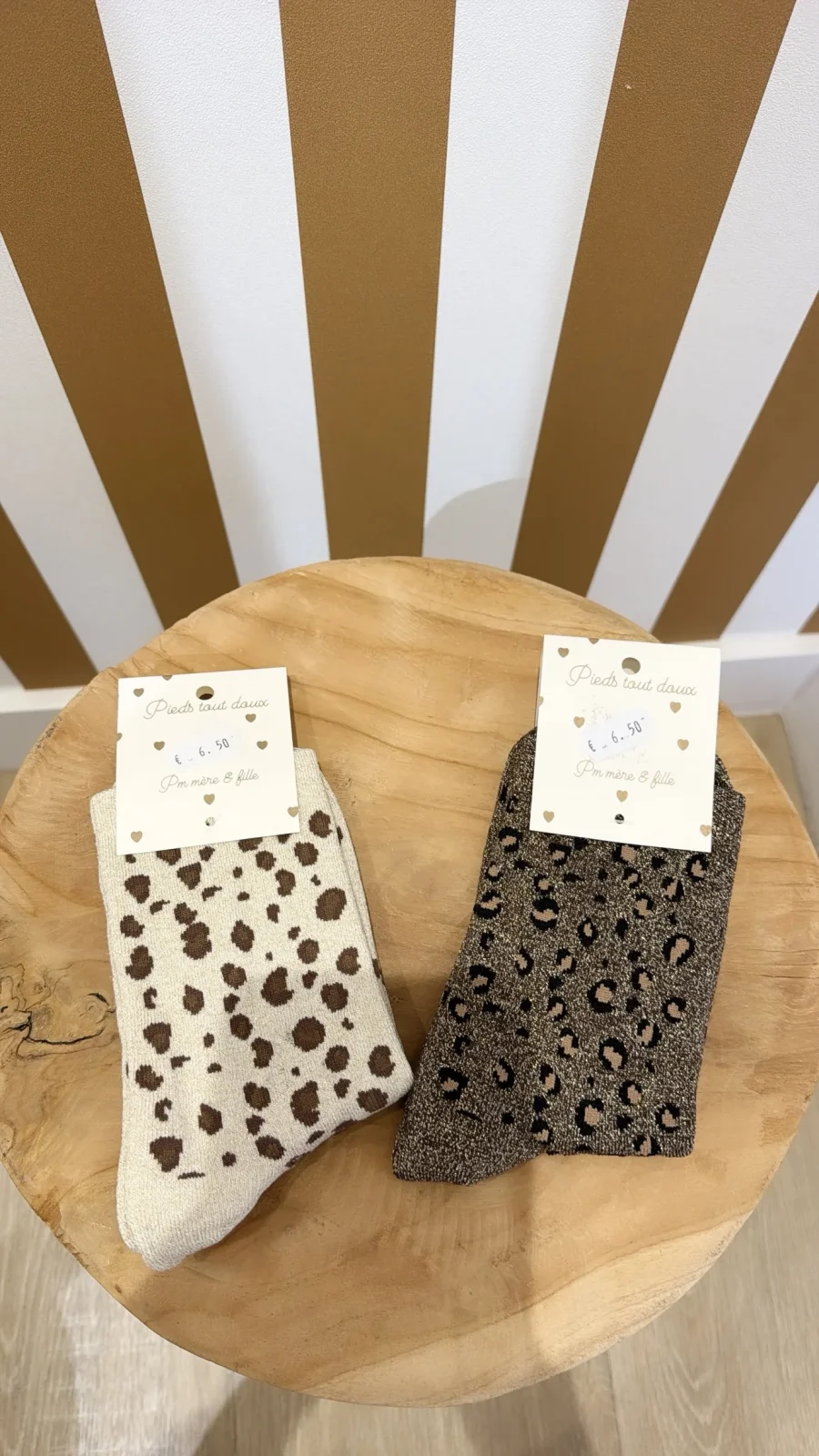 Chaussettes à paillettes Léopard