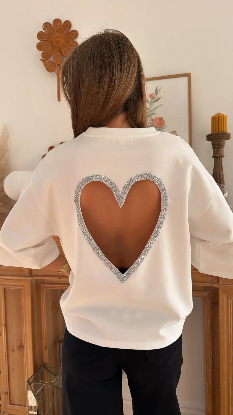 T-Shirt coeur Blanc