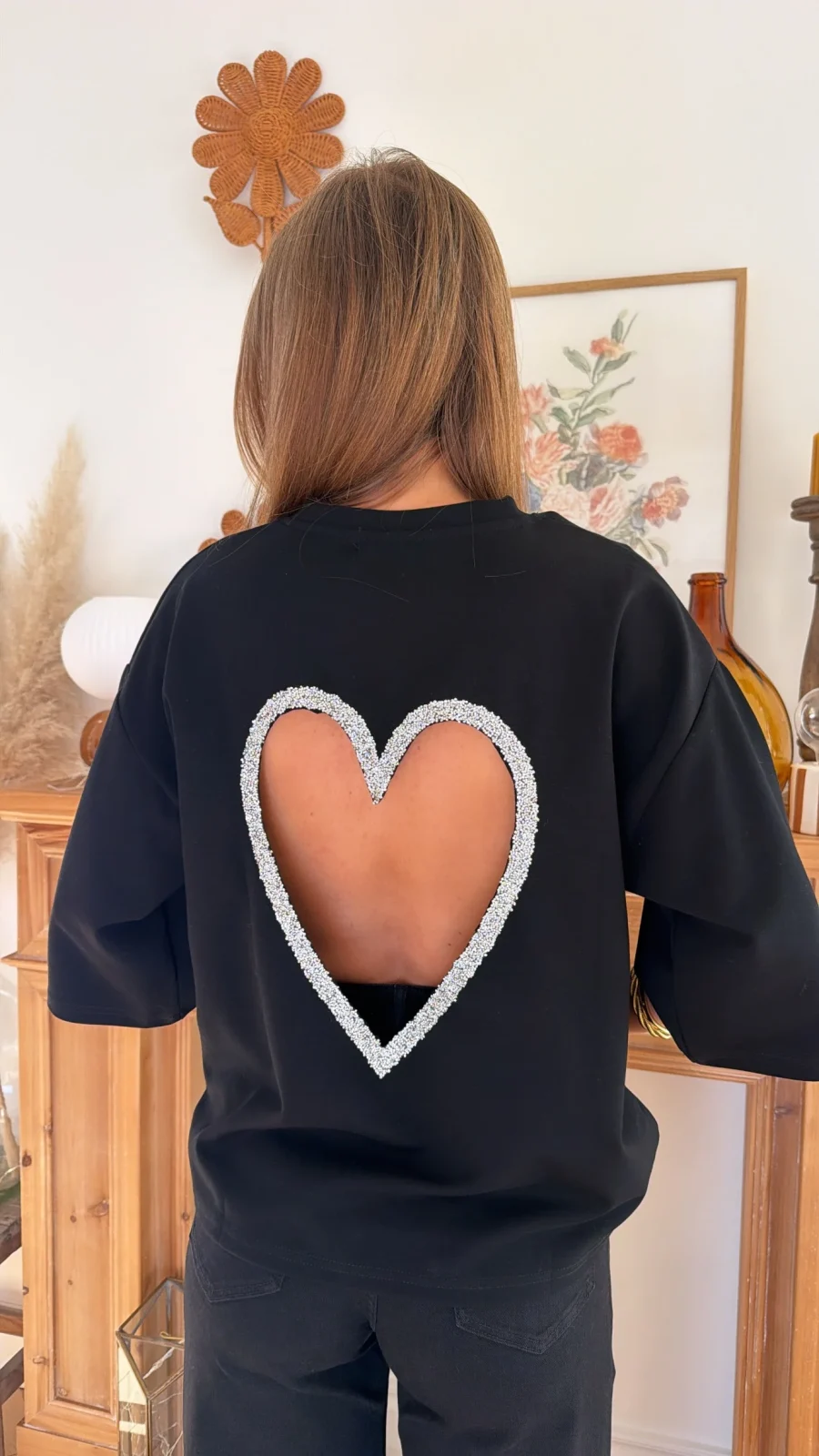 T-Shirt coeur Noir
