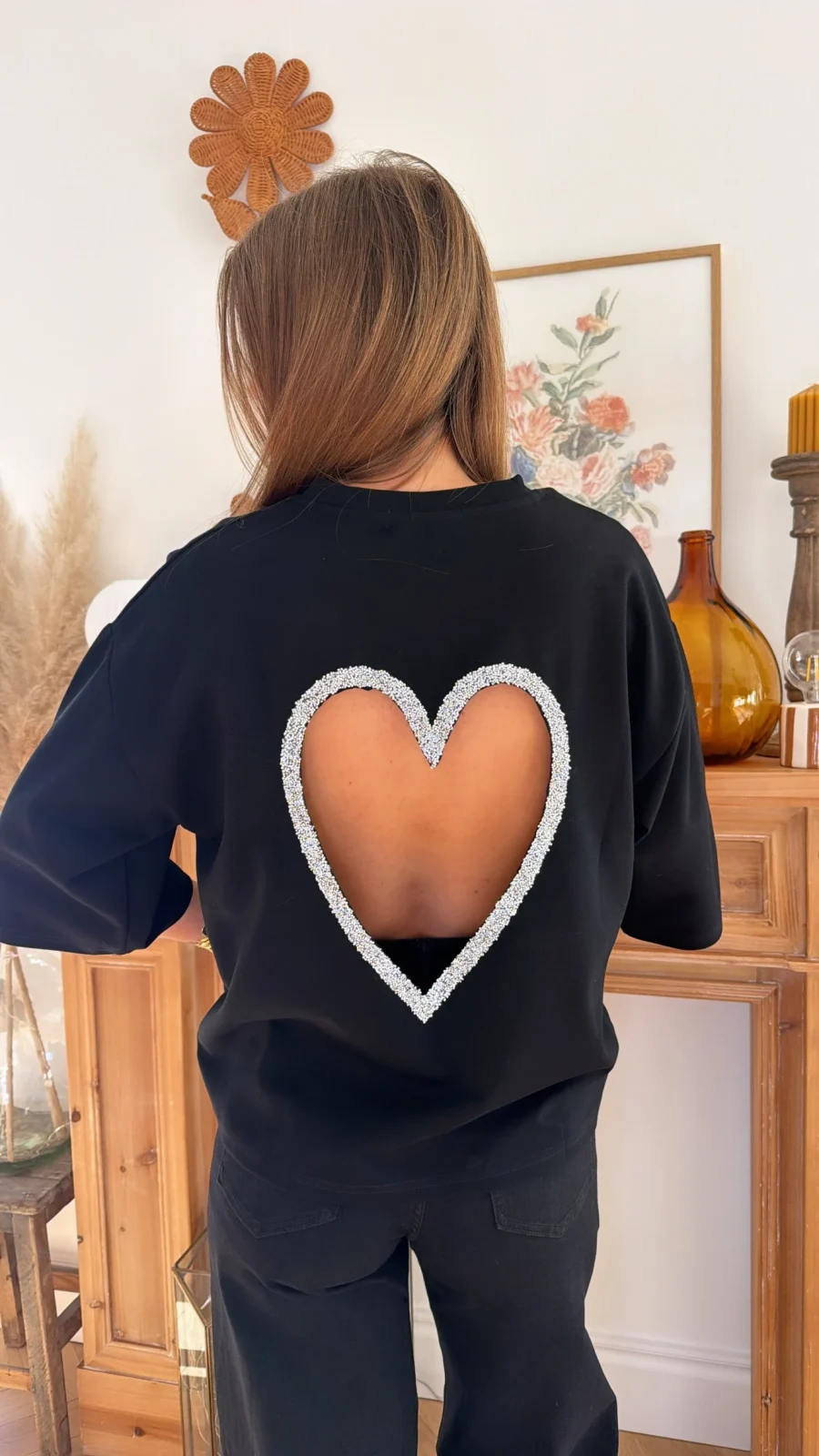T-Shirt coeur Noir