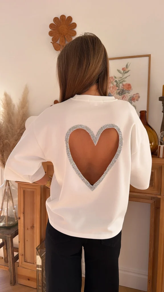T-Shirt coeur Blanc