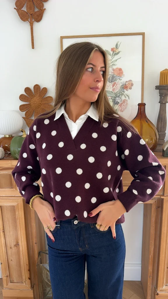 Pull Chemise Bordeaux